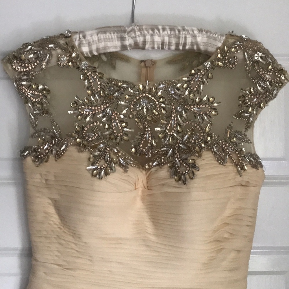 Terani Couture Cream beaded bodice formal dress